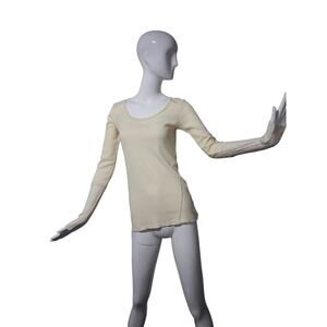 Y2k Others Follow Waffle knit Women size Small Crochet Raw Hem Academia Prep Tee